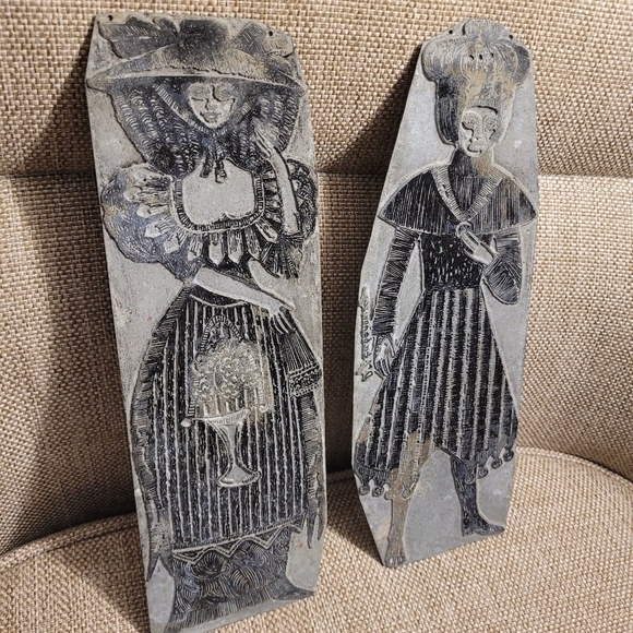 Antique Metal Printing Church Door Finger Plates Set of 2 Signed Medieval 15th C - Picture 8 of 9